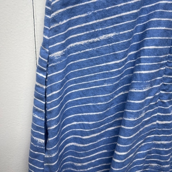 Gap Linen Cotton Blend Striped Blue Sleeveless Fit & Flare Women's Dress Size 2 - Picture 11 of 14